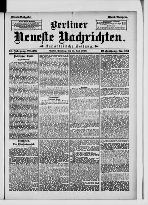 Berliner Neueste Nachrichten vom 22.07.1890