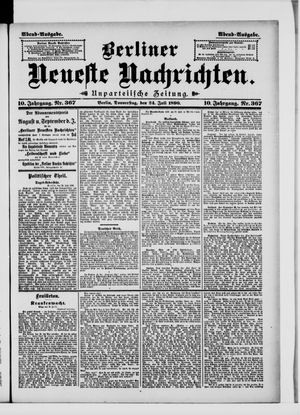 Berliner Neueste Nachrichten vom 24.07.1890