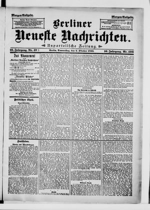 Berliner Neueste Nachrichten vom 02.10.1890