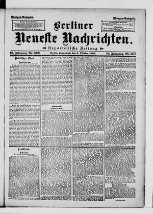 Berliner Neueste Nachrichten vom 04.10.1890