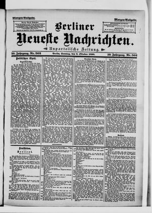 Berliner Neueste Nachrichten vom 05.10.1890