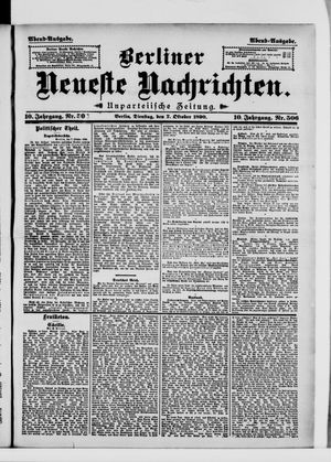 Berliner Neueste Nachrichten vom 07.10.1890