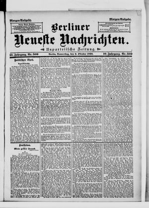 Berliner Neueste Nachrichten vom 09.10.1890