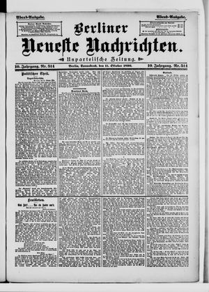 Berliner Neueste Nachrichten vom 11.10.1890