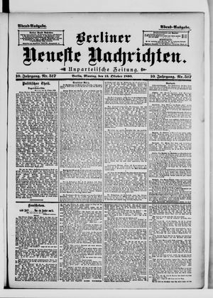 Berliner Neueste Nachrichten vom 13.10.1890