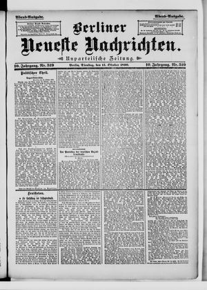 Berliner Neueste Nachrichten vom 14.10.1890