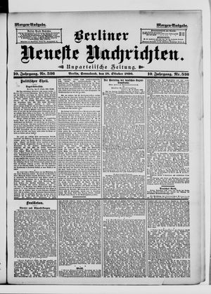 Berliner Neueste Nachrichten vom 18.10.1890