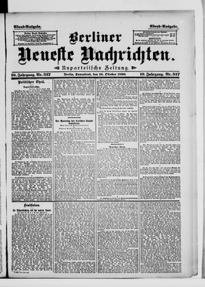 Berliner Neueste Nachrichten vom 18.10.1890
