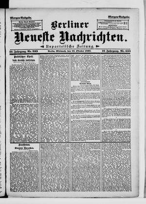 Berliner Neueste Nachrichten vom 22.10.1890