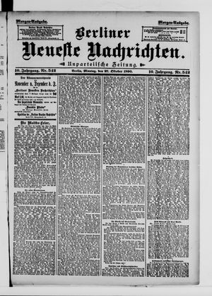 Berliner Neueste Nachrichten vom 27.10.1890