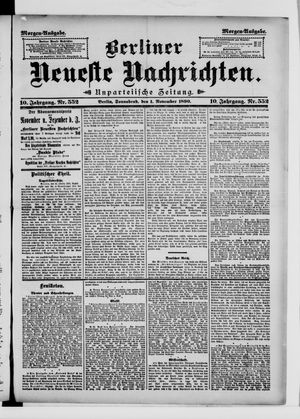 Berliner Neueste Nachrichten vom 01.11.1890