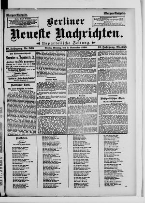 Berliner Neueste Nachrichten vom 03.11.1890