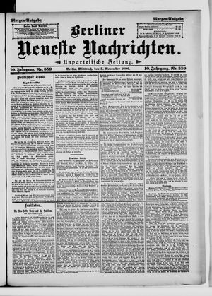 Berliner Neueste Nachrichten vom 05.11.1890