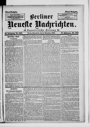 Berliner Neueste Nachrichten vom 08.11.1890