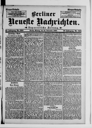 Berliner Neueste Nachrichten vom 10.11.1890