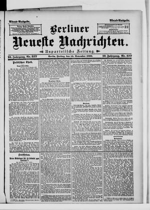 Berliner Neueste Nachrichten vom 14.11.1890
