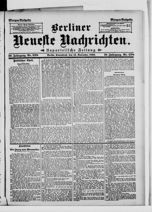 Berliner Neueste Nachrichten vom 15.11.1890