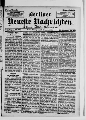 Berliner Neueste Nachrichten vom 17.11.1890
