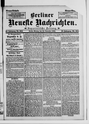Berliner Neueste Nachrichten vom 24.11.1890