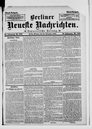 Berliner Neueste Nachrichten vom 24.11.1890