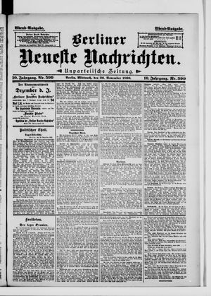 Berliner Neueste Nachrichten vom 26.11.1890