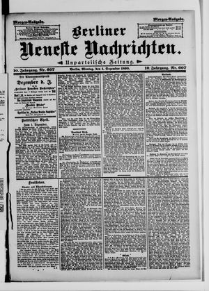 Berliner Neueste Nachrichten vom 01.12.1890