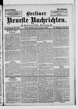 Berliner Neueste Nachrichten vom 03.12.1890