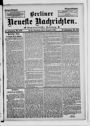 Berliner Neueste Nachrichten vom 06.12.1890