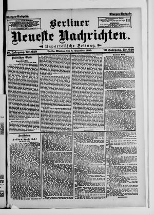 Berliner Neueste Nachrichten vom 08.12.1890