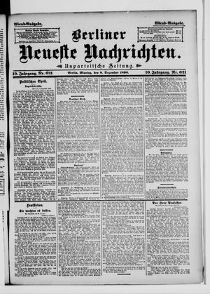 Berliner Neueste Nachrichten vom 08.12.1890