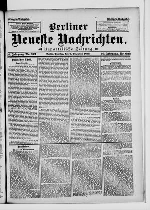 Berliner Neueste Nachrichten vom 09.12.1890