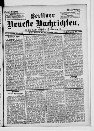 Berliner Neueste Nachrichten on Dec 10, 1890