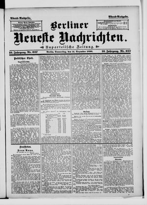 Berliner Neueste Nachrichten vom 11.12.1890
