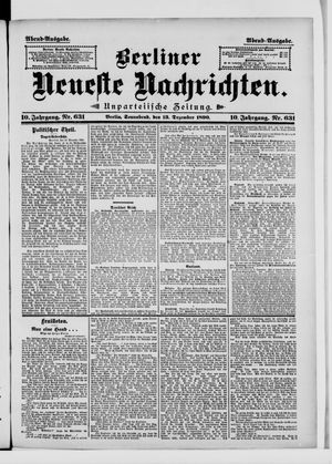 Berliner Neueste Nachrichten vom 13.12.1890