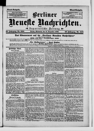 Berliner Neueste Nachrichten vom 17.12.1890