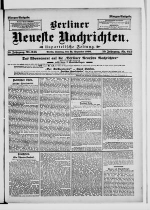 Berliner Neueste Nachrichten on Dec 21, 1890
