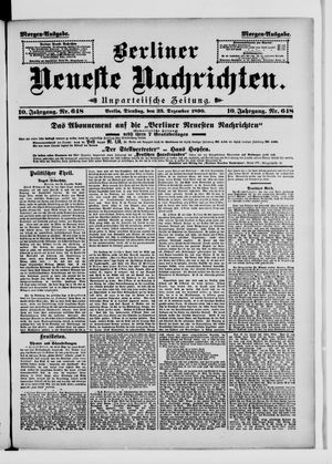 Berliner Neueste Nachrichten vom 23.12.1890