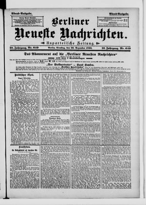 Berliner Neueste Nachrichten on Dec 23, 1890