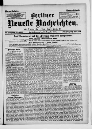 Berliner Neueste Nachrichten vom 28.12.1890