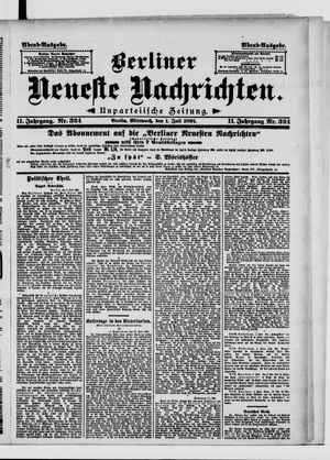 Berliner Neueste Nachrichten on Jul 1, 1891