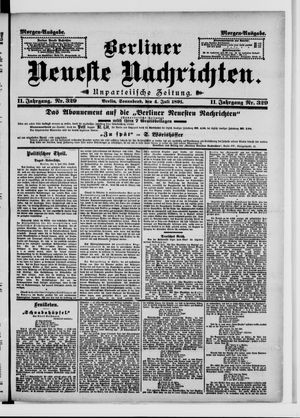 Berliner Neueste Nachrichten vom 04.07.1891