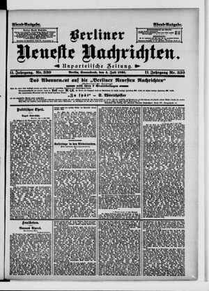 Berliner Neueste Nachrichten on Jul 4, 1891