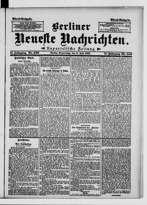 Berliner Neueste Nachrichten vom 09.07.1891