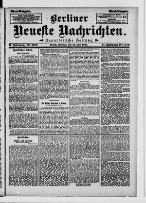 Berliner Neueste Nachrichten on Jul 13, 1891