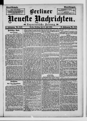 Berliner Neueste Nachrichten on Jul 14, 1891