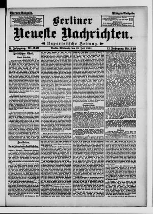 Berliner Neueste Nachrichten vom 15.07.1891