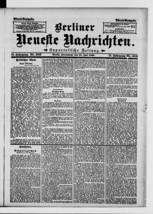 Berliner Neueste Nachrichten vom 18.07.1891