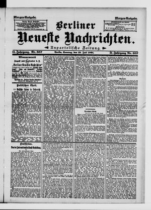 Berliner Neueste Nachrichten on Jul 19, 1891