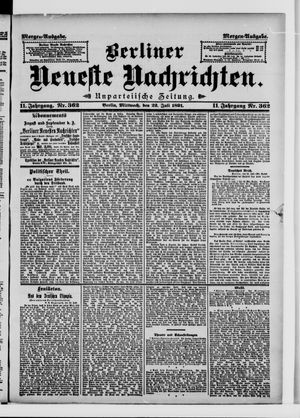 Berliner Neueste Nachrichten vom 22.07.1891
