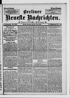 Berliner Neueste Nachrichten vom 26.07.1891